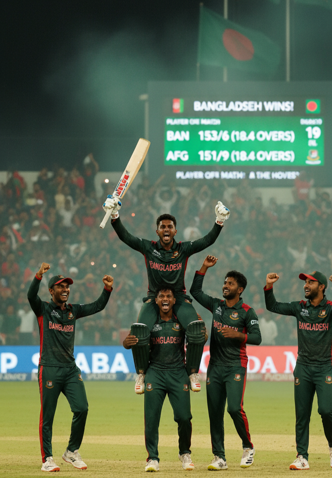 বাংলাদেশের দুর্দান্ত জয় : ইমনের ঝড়ো ব্যাটিংয়ে আফগানদের হার