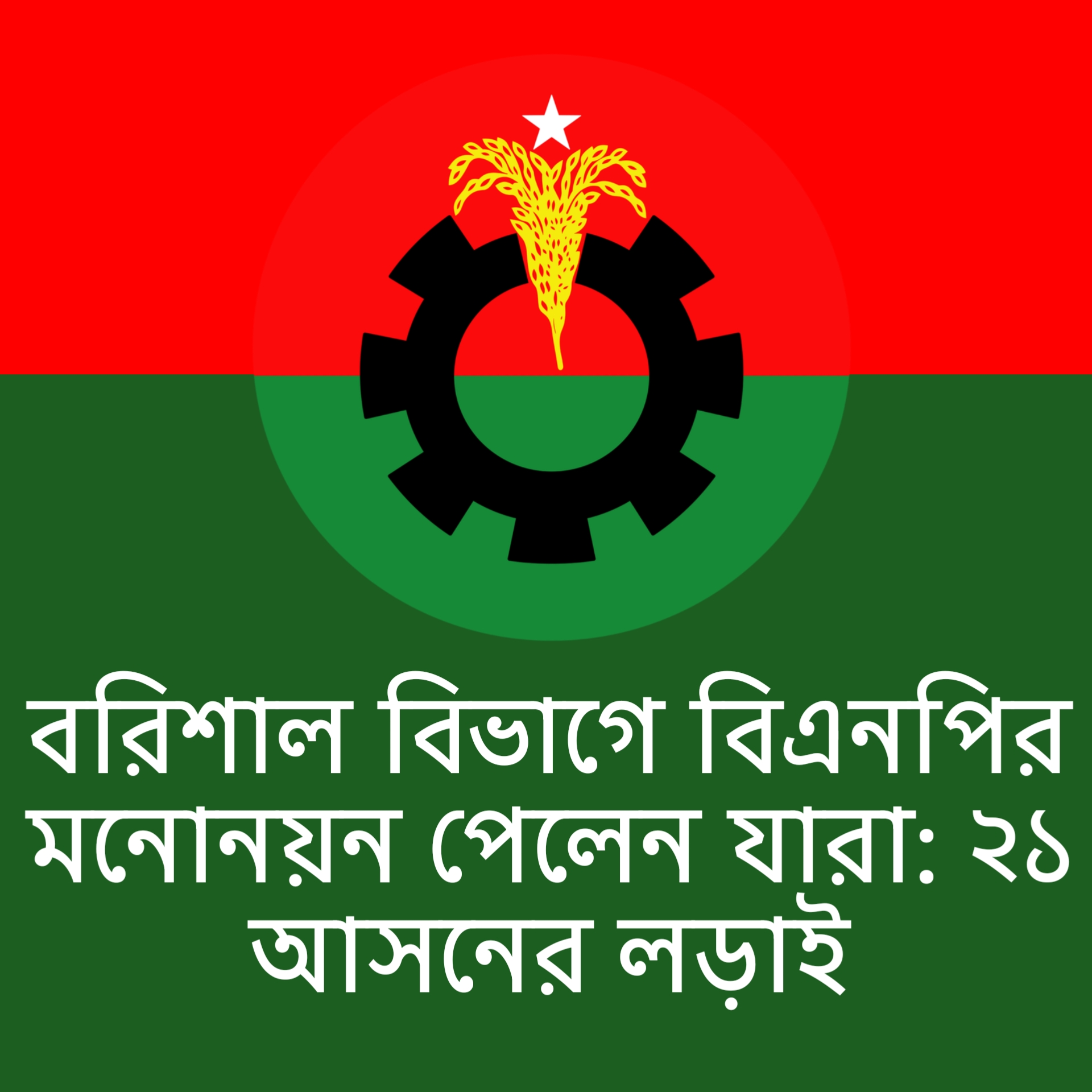 বরিশাল বিভাগে বিএনপির মনোনয়ন পেলেন যারা: ২১ আসনের লড়াই