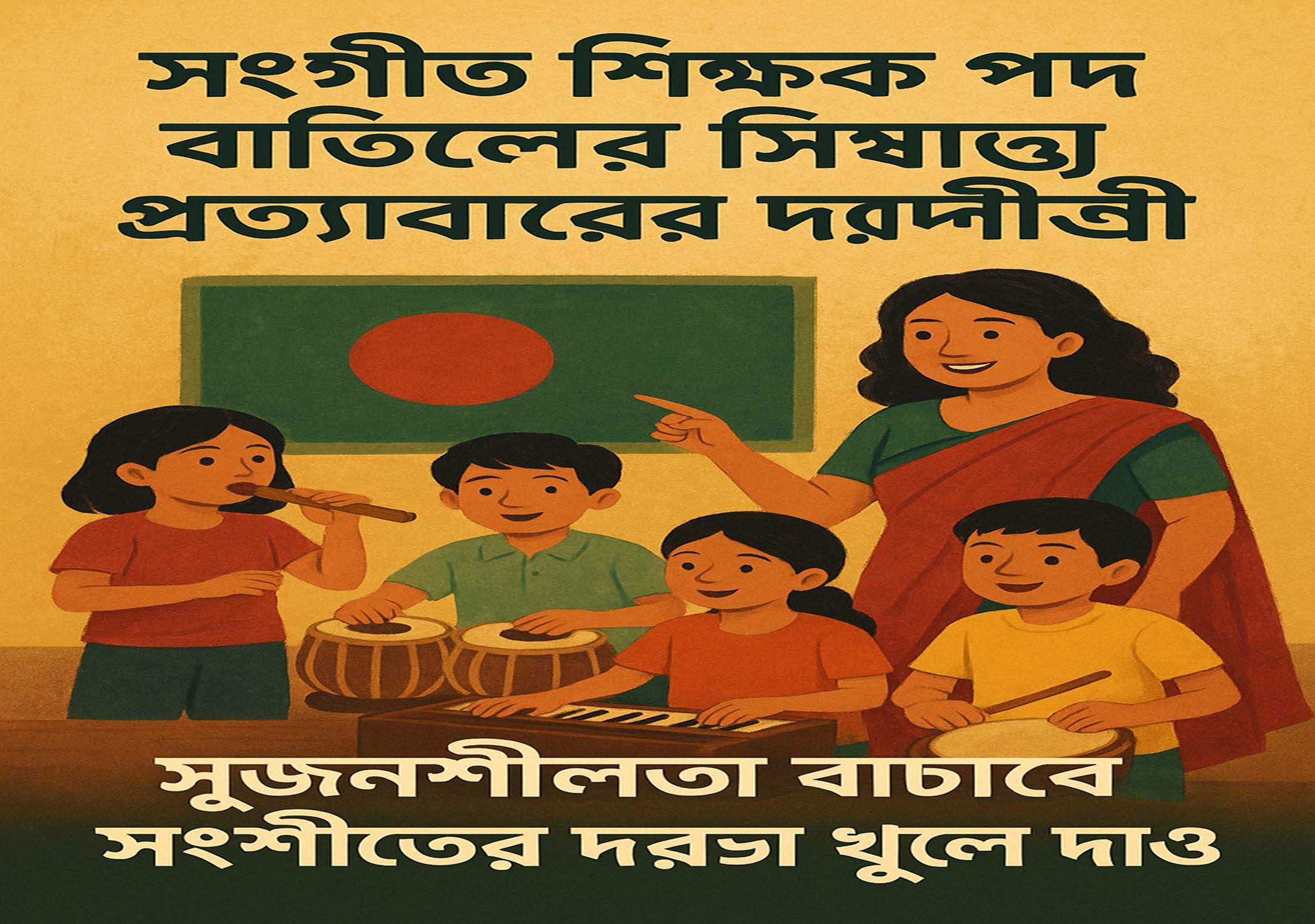 উদীচীর দাবি: প্রাথমিক বিদ্যালয়ে সংগীত শিক্ষক পদ বাতিলের সিদ্ধান্ত প্রত্যাহার করুন